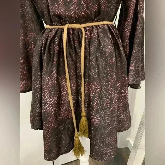 Sacred Hawk wrap dress in snake with cord belt - Picture 12 of 14